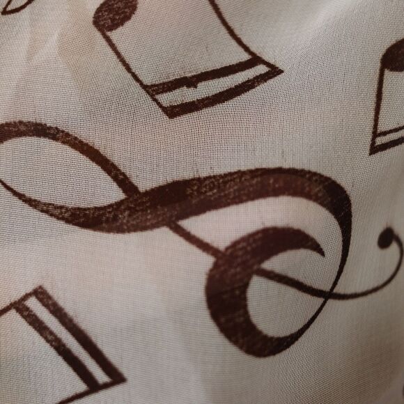 Vintage Music Note Treble Cleft Sheer Scarf - Picture 6 of 7